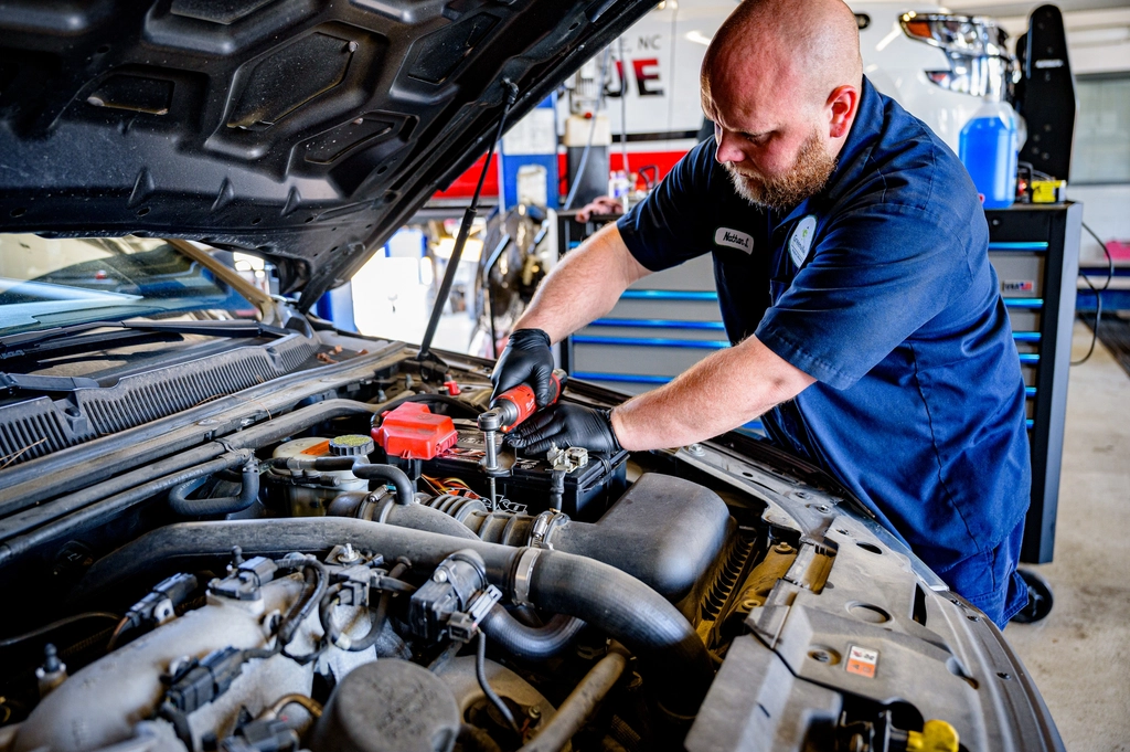 Mechanic working in a professional vehicle workshop